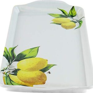 Calypso Basics Melamine Sandwich/Tidbit Tray, White, Lemon, Green, Small (6419)