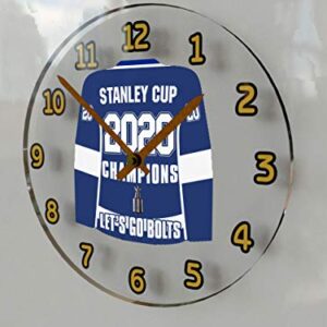 FanPlastic Stanley Cup Final Winners 2020 Commemorative Jersey Themed Wall Clock - Lets GO Bolts - Champions Edition