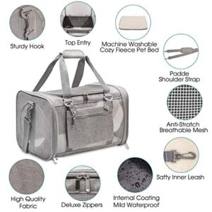 Prodigen Pet Carrier Airline Approved Pet Carrier Dog Carriers for Small Dogs, Cat Carriers for Small Cats Medium Cats, Small Pet Carrier Small Dog Carrier Cat Pet Travel Carrier -Gray,M