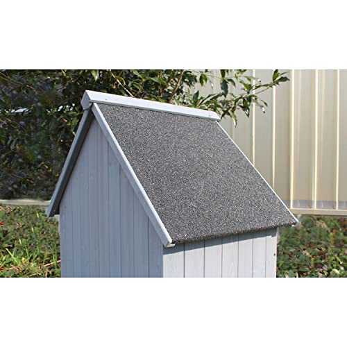 Outdoor Wooden Storage Shed with Pitched Roof, 3 Shelves and Locking Latch in Gray 2.5 Ft. W x 1.7 Ft. D x 5.8 Ft. H