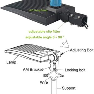 LED Parking Lot Lights 300W, Dusk to Dawn Photocell Sensor Included, Surge Protection Built-in LED Shoebox Area Pole Lights, 1-10V Dimmable, 5000K, 100-277V AC Slip Fitter Mount