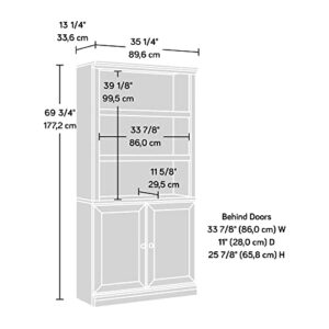 Sauder Miscellaneous Bookcase with Doors, L: 35.28" x W: 13.23" x H: 69.76", Estate Black finish