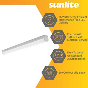 Sunlite 85484-SU 96-Inch Linear LED Strip Fixture, 75 Watts (1,000W Equivalent), 120-277 Volts, Dimmable, 9825 Lumens, UL Listed, DLC Listed, Commercial or Residential Use, 50K - Super White