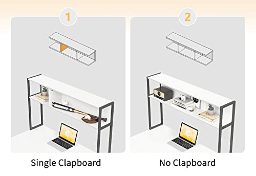 Cubiker L-Shaped Desk with Hutch, 60" Corner Computer Desk, Home Office Gaming Table with Storage Shelves, Space-Saving, White