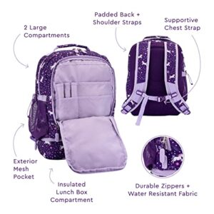 Bentgo 2-in-1 Backpack & Insulated Lunch Bag Set With Kids Prints Lunch Box (Unicorn)