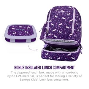 Bentgo 2-in-1 Backpack & Insulated Lunch Bag Set With Kids Prints Lunch Box (Unicorn)