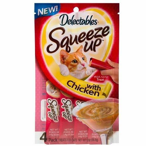 Hartz Delectables Squeeze Up Cat Treat - Chicken 4 Pack - (4 x 0.5 oz Tubes)