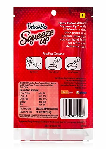 Hartz Delectables Squeeze Up Cat Treat - Chicken 4 Pack - (4 x 0.5 oz Tubes)