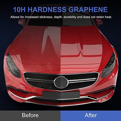 WEIRUIXIN Advanced 10H Graphene Ceramic Coating, 10+ Years of Long Lasting Protection 60ML Graphene Coating with High UV Gloss&Shine Technology,High Anti-Scartch Use for All Car,Boat,Motorcycle,Truck