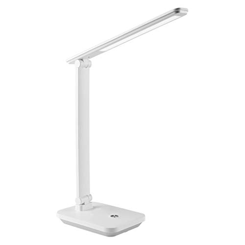 Eye-Caring Charging Desk Lamp Folding LED Eye Protection USB Interface Touch Dimming Reading Lamp for Study and Work Office lamp (Color : White)