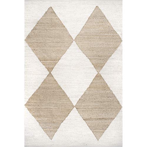 NuLOOM Pandora Diamond Jute Area Rug, 8' x 10', Ivory