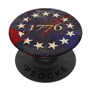 13 star flag betsy ross distressed 1776 american patriotic popsockets grip and stand for phones and tablets