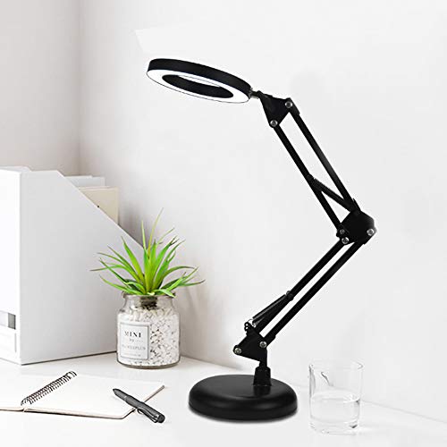 Eyecare Table Lamp Flexible Swing Arm Clamp Mount Lamp USB Interface, 3 Tone & 10 Gear Dimmable