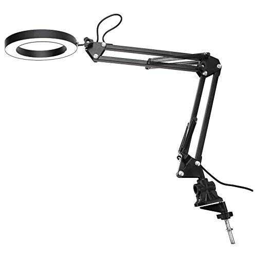 Eyecare Table Lamp Flexible Swing Arm Clamp Mount Lamp USB Interface, 3 Tone & 10 Gear Dimmable