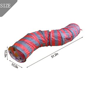 Tfwadmx Rabbit Tunnel and Tube Collapsible Bunny Tunnel Toys Small Animal Acitivity Hideout with 3 Pack Chew Grass Ball for Guinea Pig Chinchilla Ferret Cat Hamster Rat