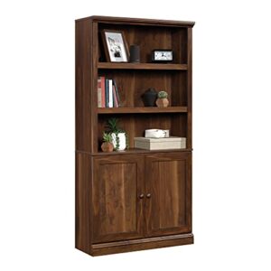 Sauder Miscellaneous Bookcase with Doors, L: 35.28" x W: 13.23" x H: 69.76", Grand Walnut finish