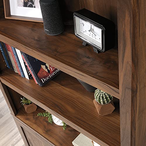 Sauder Miscellaneous Bookcase with Doors, L: 35.28" x W: 13.23" x H: 69.76", Grand Walnut finish