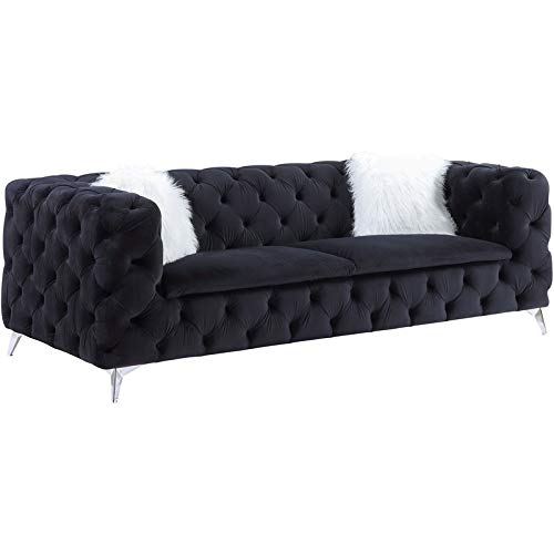 Acme Furniture Upholstered Sofas, Black/Chrome