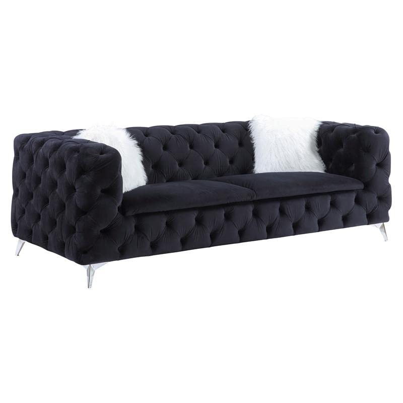 Acme Furniture Upholstered Sofas, Black/Chrome