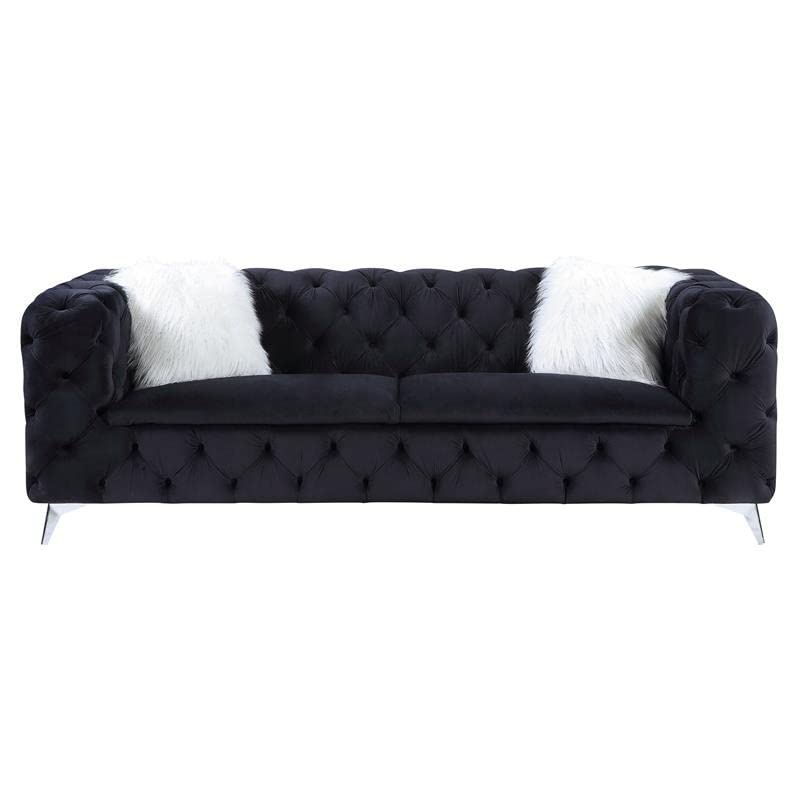 Acme Furniture Upholstered Sofas, Black/Chrome