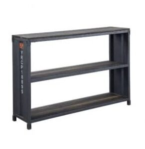acme furniture cargo bookshelf, weathered oak & gunmetal finish