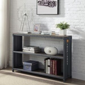 Acme Furniture Cargo Bookshelf, Weathered Oak & Gunmetal Finish