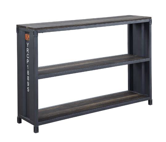 Acme Furniture Cargo Bookshelf, Weathered Oak & Gunmetal Finish