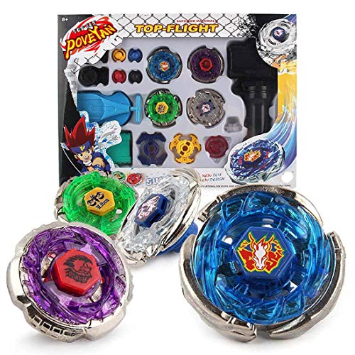 Poveyan Bey Battle Blade Metal Fusion Starter Set with 4D Launcher Grip Burst Battle Set Packed.