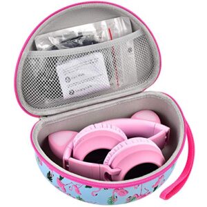 headphone case for riwbox ct-7 pink/for jack ct-7s cat green 3.5mm/ for iclever ic-hs01/ for mpow bh297b wired/for picun bluetooth wireless over-ear headphones headset for kids-box only