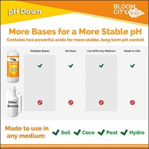 Bloom City Professional pH Up + Down Control Kit for Optimal Nutrient Uptake (Two 1/2 Pint Bottles) 16 Total oz