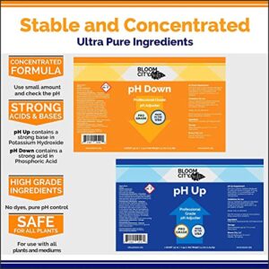 Bloom City Professional pH Up + Down Control Kit for Optimal Nutrient Uptake (Two 1/2 Pint Bottles) 16 Total oz