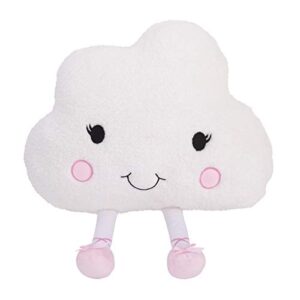 little love by nojo white cloud with pink embroidered face and ballerina slippers decorative shaped pillow