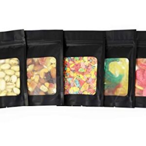 Mylar bags for food storage - Resealable Smell Proof Bags | black sample bags | small packaging bags | bolsa mylar | mylar bag with front window | 4x6 inches