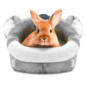 katumo guinea pig bed warm bunny cave beds dwarf rabbits house chinchilla hideout cage nest accessories (l:9x12x7inch, koala)