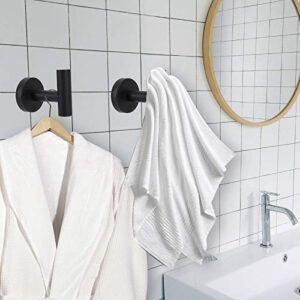 Mavel Towel Hooks, 2 Pack Bathroom Hooks SUS304 Matte Black Wall Hooks Heavy Duty Coat Hooks Robe Hook Wall Mounted Towel Hanger for Bathroom Kitchen Washroom Restroom