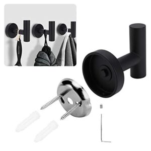 Mavel Towel Hooks, 2 Pack Bathroom Hooks SUS304 Matte Black Wall Hooks Heavy Duty Coat Hooks Robe Hook Wall Mounted Towel Hanger for Bathroom Kitchen Washroom Restroom