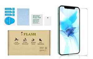 iflash iphone 12 mini tempered glass screen protector, crystal clear tempered glass screen protector for apple iphone 12 mini 5.4" 2020 - bubble free/transparent crystal clear version
