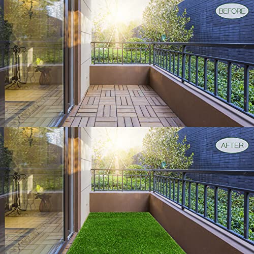 AYOHA Artificial Turf 4' x 5' Realistic Synthetic Grass, 1.38" Pile Height, Fake Lawn, Landscape for Pets Area, Play Ground, Pool Area, Backyard, Patio, Balcony, Drainage Holes, Custom Size