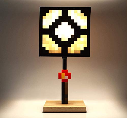 Minecraft Glowstone 14 Inch Corded Desk LED Night Light - Decorative, Fun, Safe & Awesome Bedside Mood Lamp Toy for Baby, Boys, Teen, Adults & Gamers - Best for Home's Bedroom, Living Room Or Office