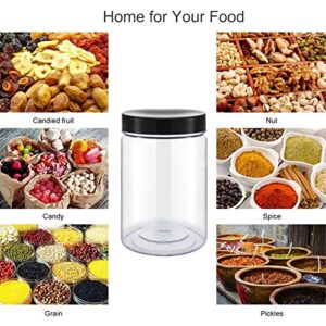 8 oz Durable Plastic Jars, Accguan Clear Container for Food Storage, Airtight Plastic Jars Ideal For Dry Food, Spices and Bird Feed Storage, 30 PACK