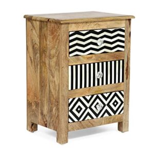 christopher knight home nightstand, natural + black