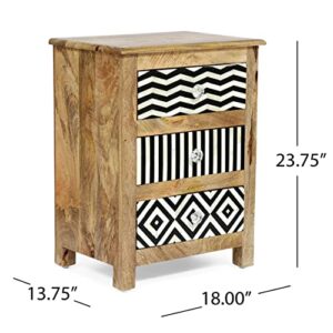 Christopher Knight Home NIGHTSTAND, Natural + Black