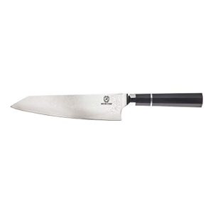 mercer culinary premium grade super steel, 8-inch chef's knife, ebony wood handle
