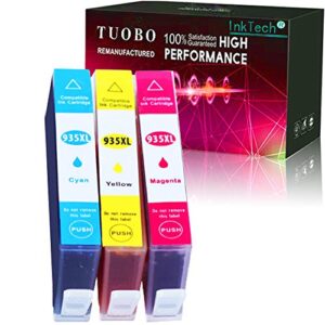 tuobo compatible ink cartridge replacement for hp 934 xl 935 xl 934xl 935xl to use with officejet 6230 6830 6815 6812 6835 6820 printer (3 color)