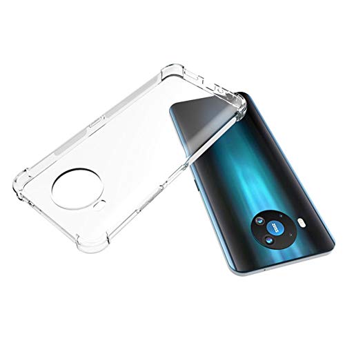 Ytaland Case for Nokia 8.3,with Tempered Glass Screen Protector. (2 in 1) Crystal Clear Soft Silicone Shockproof TPU Transparent Bumper Protective Phone Case Cover