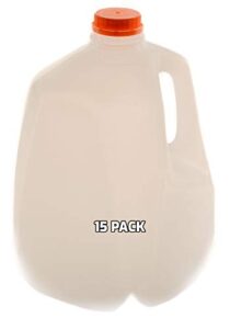 [15 pack] empty plastic gallon juice bottles with tamper evident caps 128 oz - smoothie bottles - ideal for juices, milk, smoothies, picnic's and even meal prep by ecoquality juice containers