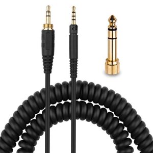lol party hd598 cable coiled aux cord replacement for sennheiser hd598 cs hd599 hd569 hd579 hd558 hd518 headphone audio cable with 6.35mm adapter 4 to 12ft long
