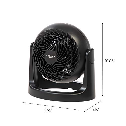 IRIS USA WOOZOO Air Circulator Fan, Vortex Fan, Desk Fan, Portable Fan, 3 Speed Settings, 360 Tilting Head, 46ft Max Air Distance, Medium, Black