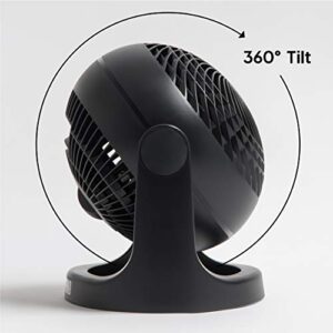 IRIS USA WOOZOO Air Circulator Fan, Vortex Fan, Desk Fan, Portable Fan, 3 Speed Settings, 360 Tilting Head, 46ft Max Air Distance, Medium, Black