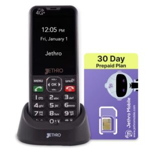 jethro sc490 4g lte cell phone for seniors with prepaid minutes